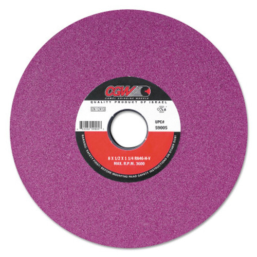CGW Abrasives Ruby Surface Grinding Wheels,, 8 X 1/2, 1 1/4" Arbor, 46, H, 10 EA, #59005