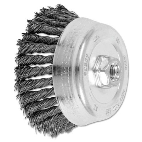 Advance Brush Standard Twist Single Row Cup Brush, 5 in Dia., 5/8-11 Arbor, .023 Carbon Steel, 1 EA, #82529