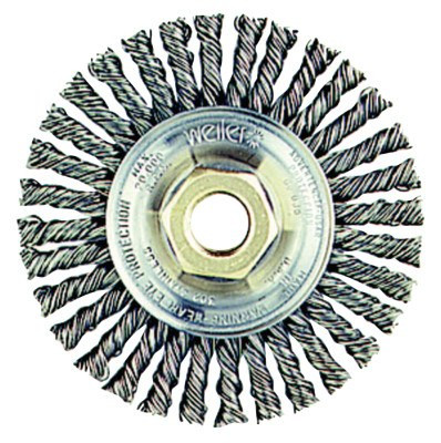 Weiler Roughneck Stringer Bead Wheel, 4in D x 3/16in W, Carbon Steel, 5/8-11 UNC Arbor, 1 EA, #13131