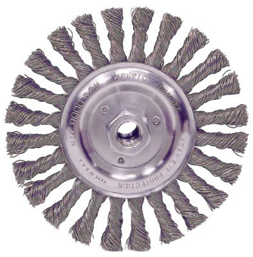 Weiler Roughneck Stringer Bead Wheel, 6 in Dia, 5/8-1/2 Arbor, .023 Steel Wire, 1 EA, #8775 Weiler Roughneck Stringer Bead Wheel, 6 in Dia, 5/8-1/2 Arbor, .023 Steel Wire, 1 EA, #8775