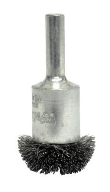 Weiler Stem-Mounted Circular Flared End Brushes, Stainless Steel, 25,000 rpm, 1" x, 1 EA, #10042