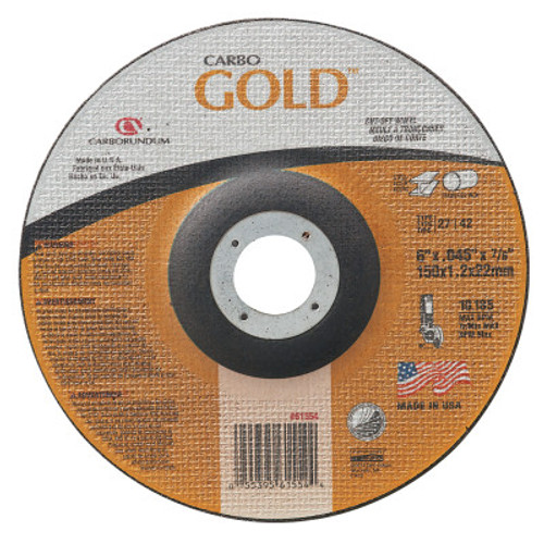 Carborundum Carbo GoldCut Reinforced Aluminum Oxide Abrasives, 6 in Dia., 30 Grit, 1 EA, #5539561554