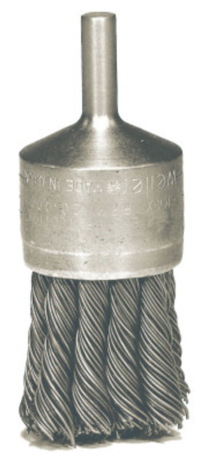 Weiler Hollow-End Knot Wire End Brush, Stainless Steel, 22,000 rpm, 3/4" x 0.014", 1 EA, #10029