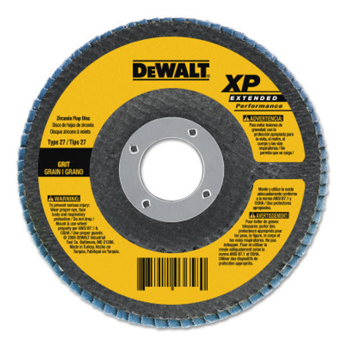 DeWalt High Perf T29 Flap Disc, 4-1/2 in, 80 Grit, 5/8 in-11 Arbor, 13,300 RPM, 5 EA, #DW8313