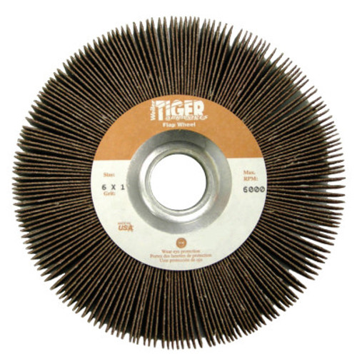 Weiler Tiger Unmounted Flap Wheels, 6 in, 60 Grit, 6,000 rpm, 5 EA, #53286