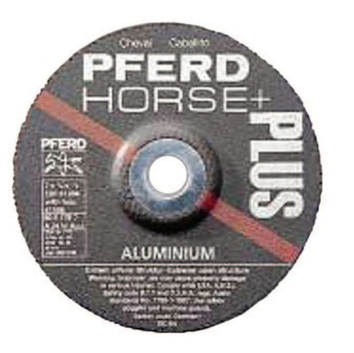 Pferd Depressed Center Grinding Wheel, 4 1/2 in Dia, 1/4 in Thick, 7/8 Arbor, 24 Grit, 1 EA, #61301