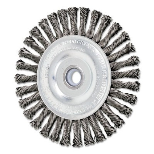 Advance Brush Stringer Bead Twist Knot Wheel, 4 D x 3/16 W, .02 Carbon Steel Wire, 20,000 rpm, 10 EA, #82193