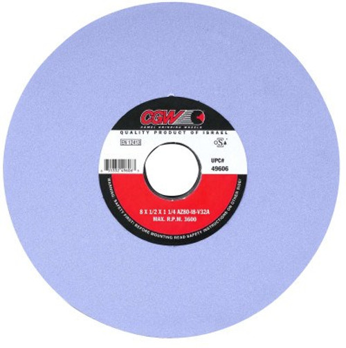 CGW Abrasives AZ Cool Blue Surface Grinding Wheels, Type 1, 12 X 1, 3" Arbor, 46, H, 2 EA, #34411