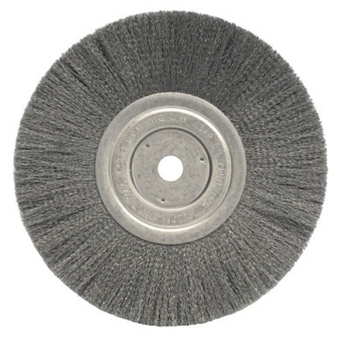 Weiler Narrow Face Crimped Wire Wheel, 8 in D x 3/4 in W, .014 in Steel Wire, 5/8 Arbor, 1 EA, #1175