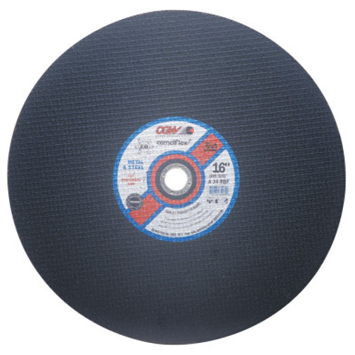 CGW Abrasives Stationary Saw Wheel, 16 in Dia, 5/32 in Thick, 24 Grit, Alum. Oxide, 1 EA, #35584