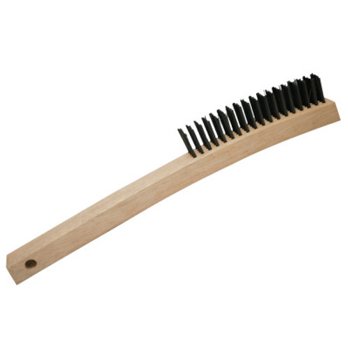 Magnolia Brush Curved Handle Wire Scratch Brushes, 14 in, Carbon Steel Wire, Scraper, 12 EA, #7SC