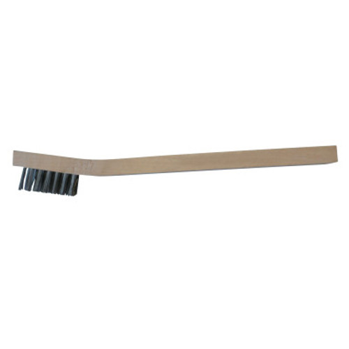 Anchor Products Inspection Brushes, 3 x 7 Rows, Stainless Steel Bristles, Curved Wood Handle, 1 EA, #97034