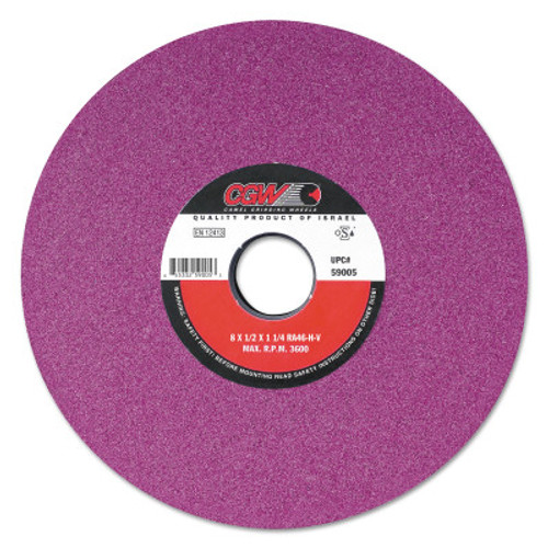 CGW Abrasives Ruby Surface Grinding Wheels,, 8 X 1/2, 1 1/4" Arbor, 60, K, 1 EA, #59007