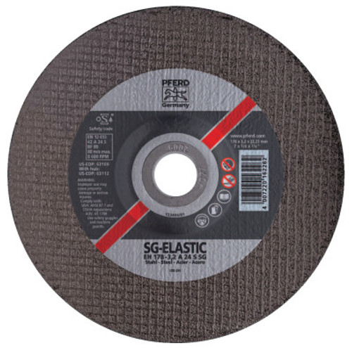 Pferd Depressed Center Cut-Off Wheel, 5 in Dia, 1/8 in Thick, 24 Grit, Alum Oxide, 10 BX, #63117