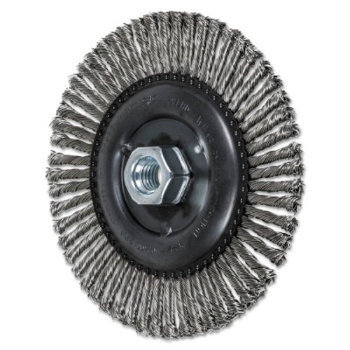 Advance Brush Stringer Bead Twist Knot Wheel, 6 D x 3/16 W, .02 Stainless Steel, 56 Knots, 10 EA, #82613