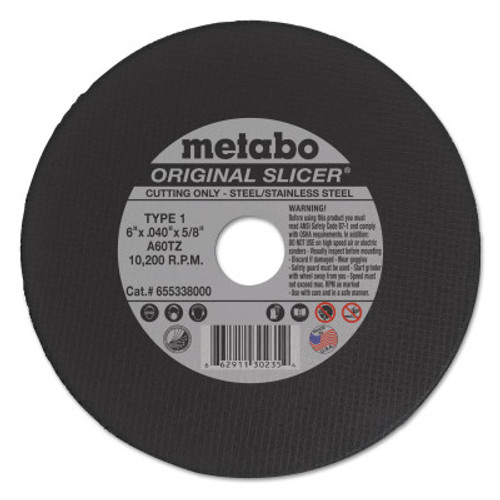 Metabo Original Slicer Wheels, Aluminum, 6 in Dia., 50 BX, #655338000