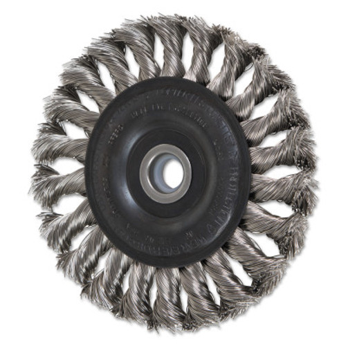 Advance Brush Standard Twist Single Row Wheel, 4 D x 5/8 W, .014 Stainless Steel, 20,000 rpm, 1 EA, #81807