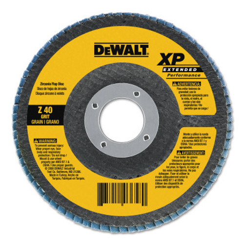 DeWalt XP? Ext Perf Flap Disc, 4-1/2 in, 60 Grit, 5/8 in-11 Arbor, 13,300 RPM, T27, 1 EA, #DW8255