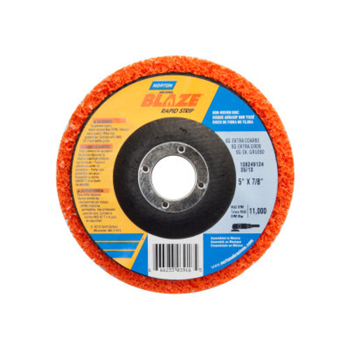 Norton Bear-Tex Blaze Rapid Non-Woven Depressed Center Discs, 5 in x 7/8 in, 11000 RPM, 10 BX, #66623303916
