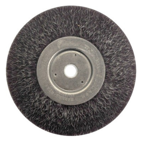 Weiler Polyflex Narrow Face Crimped Wire Wheel, 6 in D, .0104 Wire, 5/8-1/2 Arbor Hole, 2 CTN, #35105