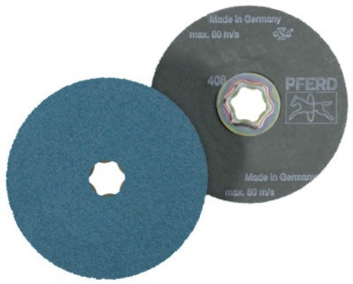 Pferd COMBICLICK Fiber Discs, Zirconia Alumina, 4 1/2 in Dia., 50 Grit, 25 BX, #40132