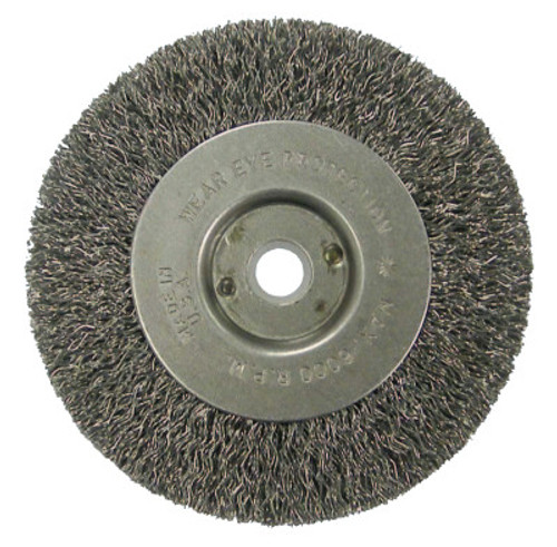 Weiler Vortec Pro Crimped Wire Wheel, 4 in D, .014 Carbon Steel, 6,000 rpm, Retail Pk, 1 EA, #36062