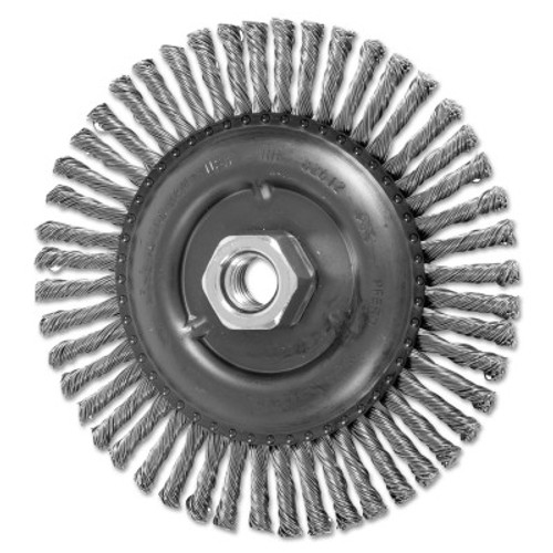 Advance Brush Stringer Bead Twist Knot Wheel, 6 D x 3/16 W, .02 Stainless Steel, 48 Knots, 10 EA, #82612
