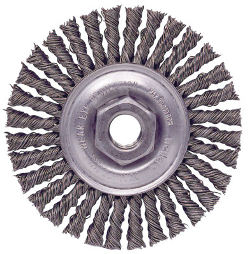 Weiler Roughneck Stringer Bead Wheel, 4 in D x 3/16 in W, .02 in Steel Wire, 20,000 RPM, 1 EA, #13128