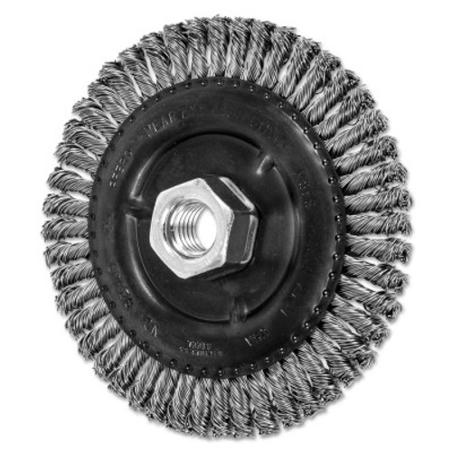 Advance Brush COMBITWIST Stringer Wheel, 4 7/8 D x 3/16 W, Stainless Steel Wire, 5/8 in - 11, 10 EA, #82759