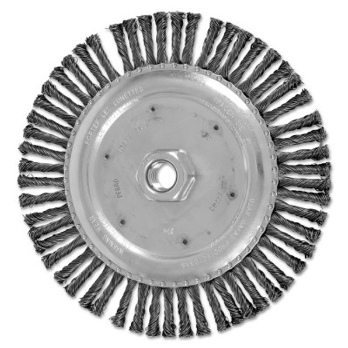 Advance Brush COMBITWIST Stringer Wheel, 6 7/8 in D x 3/16 in W, Carbon Steel Wire, 72 Knots, 10 EA, #82701