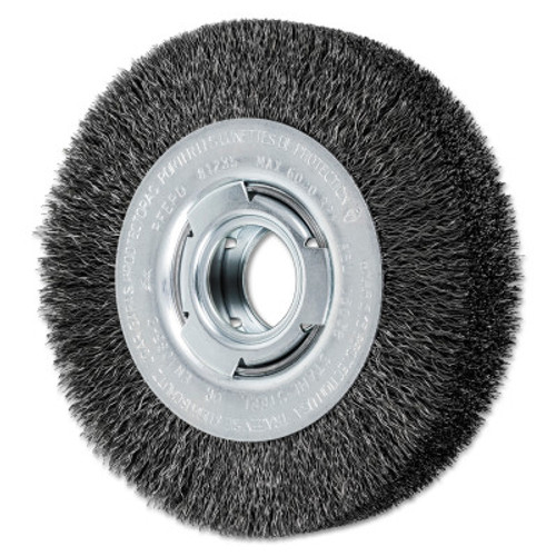 Advance Brush Wide Face Crimped Wire Wheel Brush, 6 D x 1 1/8 W, .012 Carbon Wire, 6,000 rpm, 1 EA, #81235