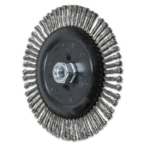 Advance Brush Stringer Bead Twist Knot Wheel, 6 7/8 D x 3/16 W, .02 Stainless Steel, 9,000 rpm, 1 Ea, #82619