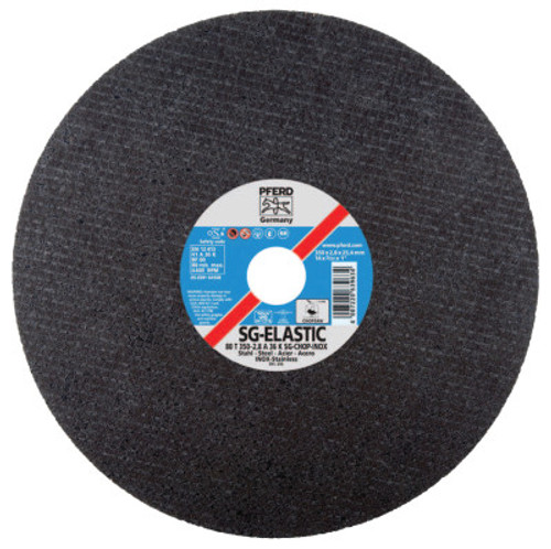 Pferd Flat Chop Saw Wheel, 16 in Dia, 3/32 in Thick, 36 Grit Alum. Oxide, 10 EA, #64509