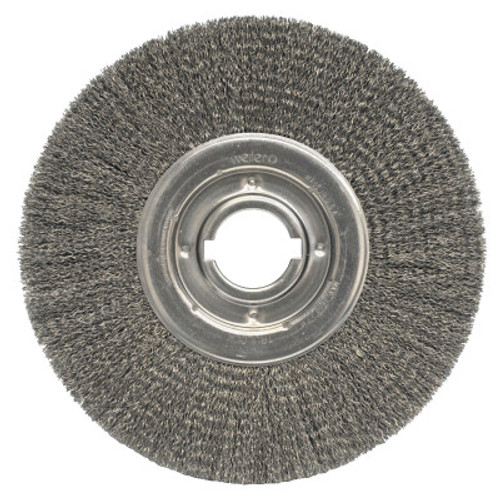 Weiler Medium Crimped Wire Wheel, 12 in D x 1 1/4 in W, .0118 in Steel Wire, 3,600 rpm, 1 EA, #6180