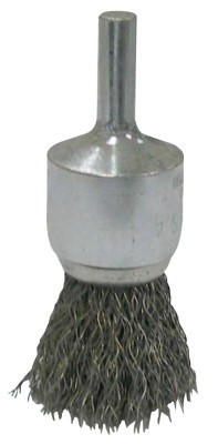 Weiler Vortec Pro Stem Mounted Crimped Wire End Brushes, SS, 3/4in, .006 Wire, 22000rpm, 10 EA, #36283