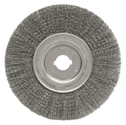 Weiler Narrow Face Crimped Wire Wheel, 10 in D, .014 Steel Wire, 2 CTN, #1259