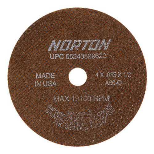 Norton OBNA2 A AO Small Diameter Cut-Off Wheels, Type 1, 4 in Dia., .035 in Thick, 25 EA, #66243529622