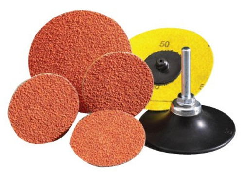 Norton Blaze Speed-Lok TS Coated-Cloth Discs, Ceramic, 2 in Dia., 80 Grit, Type 2, 25 PK, #66261162323