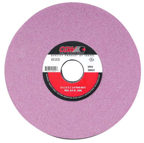 CGW Abrasives Pink Surface Grinding Wheels,, 14 X 1, 5" Arbor, 60, K, 1 EA, #58050