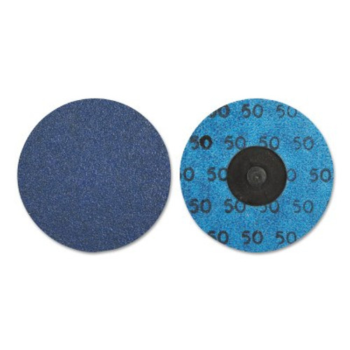 Norton Blue Fire Quick-Change Cloth Discs, Zirconia Alumina, 3 in Dia, 50 Grit, 25 BOX, #66261138673