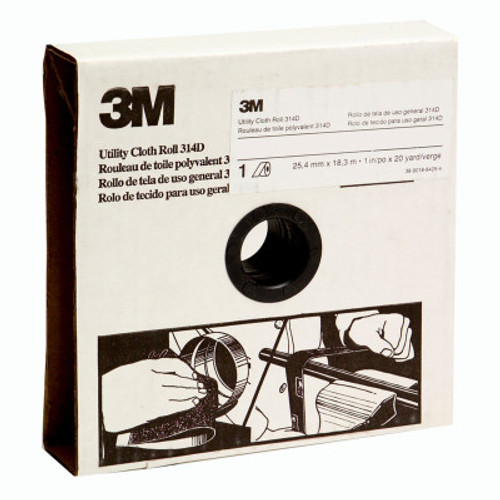 3M Utility Cloth Rolls 314D, 2 in x 50 yd, P320 Grit, 1 RL, #7000118535