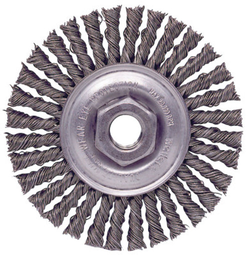 Weiler Roughneck Stringer Bead Twist Knot Wire Wheels, 4 in D, M14 x 2 Nut, 5 CTN, #13127