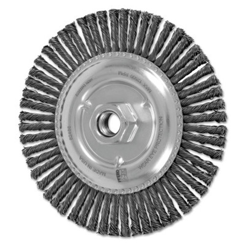 Advance Brush Stringer Bead Twist Knot Wheel, 6 D x 3/16 W, .02 Carbon Steel Wire, 40 Knots, 1 EA, #82488