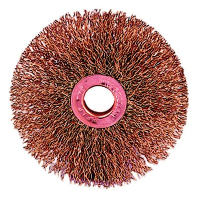 Weiler Non Sparking Small Diameter Wire Wheel, 3 in D, .0118 Brass, 10 EA, #29086