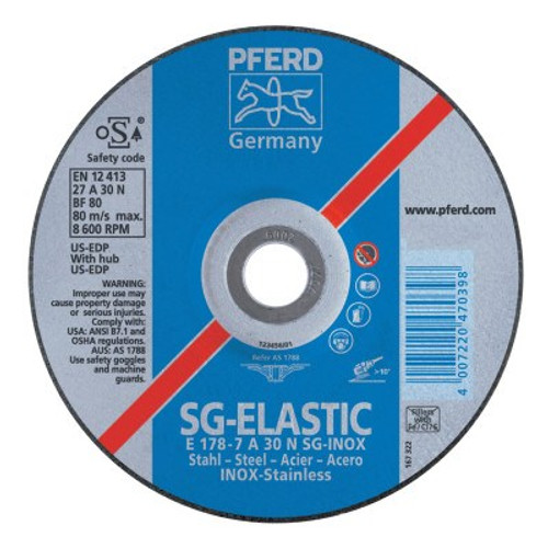 Pferd Premium SG-INOX Wheel, 5 in Dia, 1/4 in Thick, 5/8 Arbor, 30 Grit, Alum Oxide, 10 BX, #61111 Pferd Premium SG-INOX Wheel, 5 in Dia, 1/4 in Thick, 5/8 Arbor, 30 Grit, Alum Oxide, 10 BX, #61111