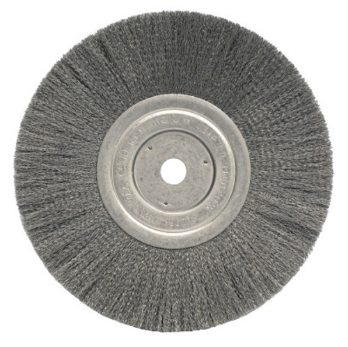 Weiler Narrow Face Crimped Wire Wheel, 8 in D x 3/4 in W, .0118 Steel Wire, 6,000 rpm, 1 EA, #1165