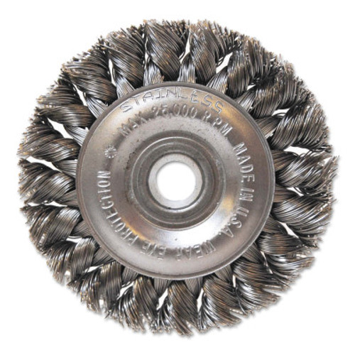 Anchor Products Aggressive Cleaning Knot Wheel Brush, 3" D x 3/8" W, 0.014" Carbon Steel, 1/2", 1 CG, #94117