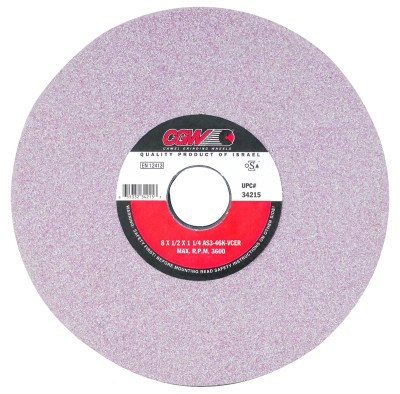 CGW Abrasives Tool & Cutter Wheels, Ceramic, Type 1, 12 X 1, 3" Arbor, 46, H, 2 BOX, #34219