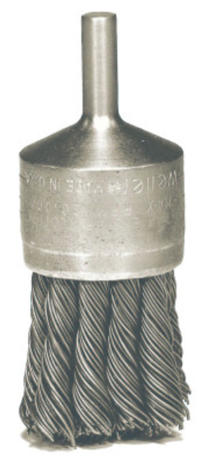 Weiler Hollow-End Knot Wire End Brush, Stainless Steel, 22,000 rpm, 1 1/8" x 0.014", 1 EA, #10031