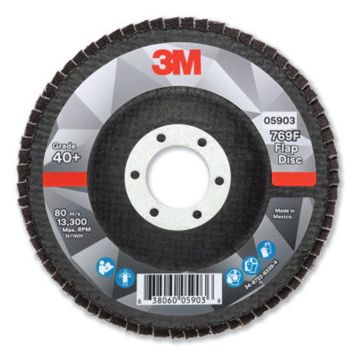 3M Flap Disc, 4.5 in x 7/8 in, 769F T27, 40+ Grit, 10 CA, #7100177446